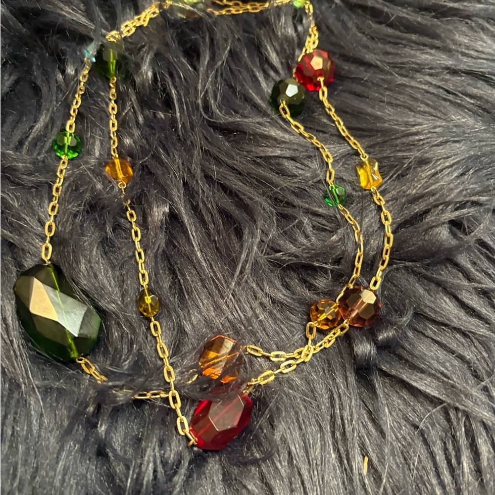 Elegant Multicolor Gemstone Necklace. 3 x $22
